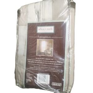 Allen + Roth Annapolis Pair of Faux Silk Brown Stripe Tab Top Panels 50x96 New